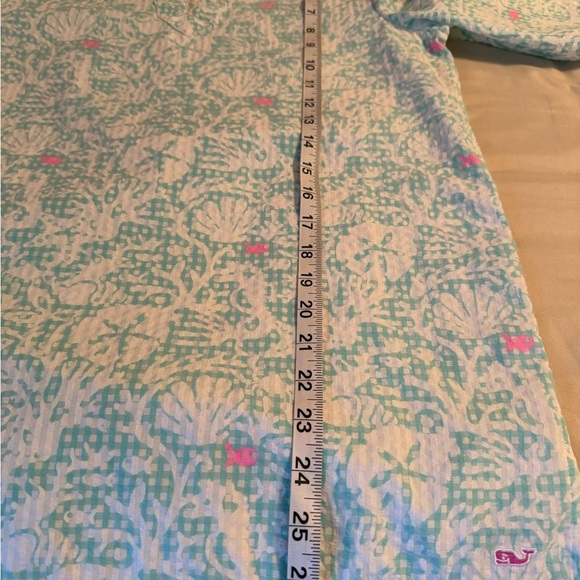 Vineyard Vines Girls Size L (14) Fish Print Seersucker 3/4 Sleeve Tunic Top - Picture 9 of 9